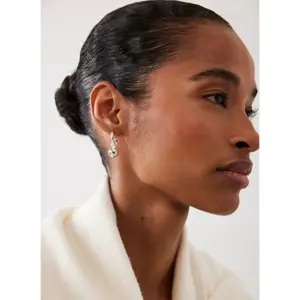 Mint Velvet Silver Tone Sphere Hoop Earrings